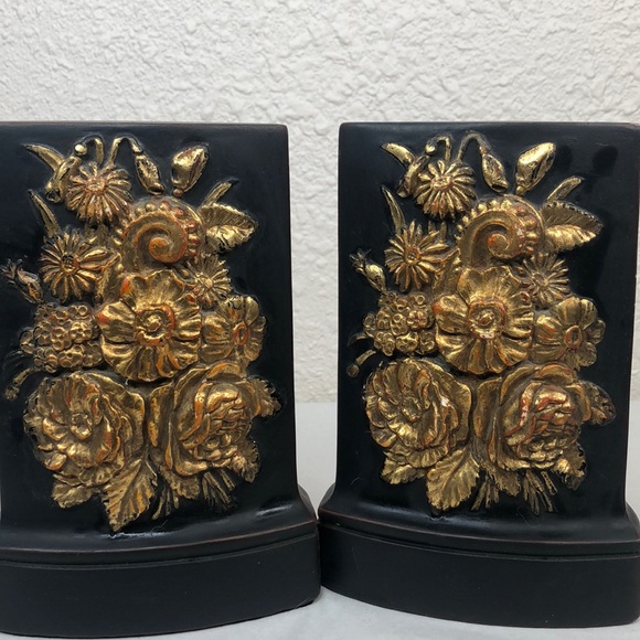 Two Vintage metal bookends